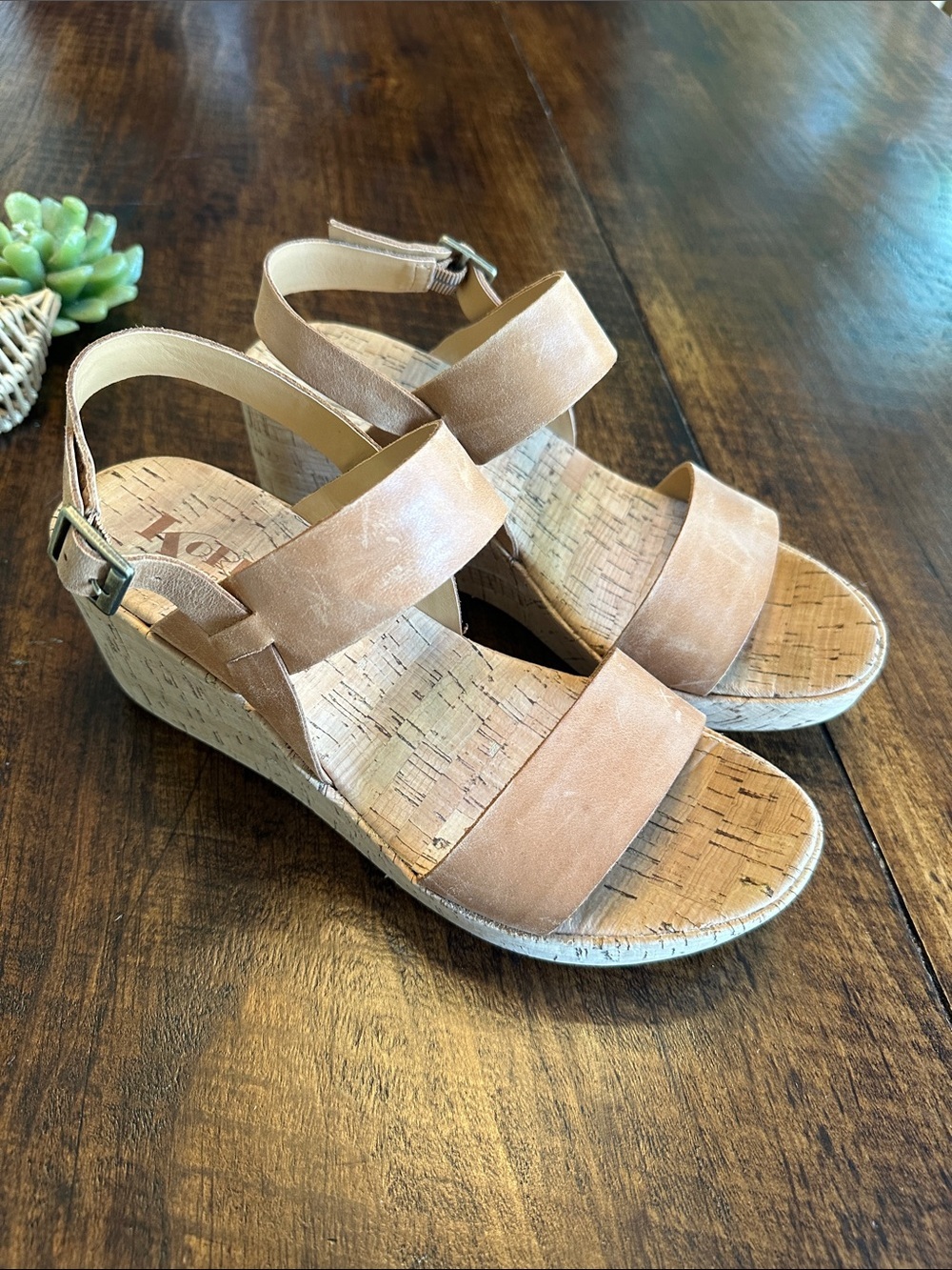 KORKS by Kork Ease | Platform Wedge Slingback Sandal, Cork/Tan, Size 10